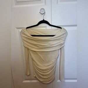Abercrombie & Fitch Cream Off the Shoulder Top
